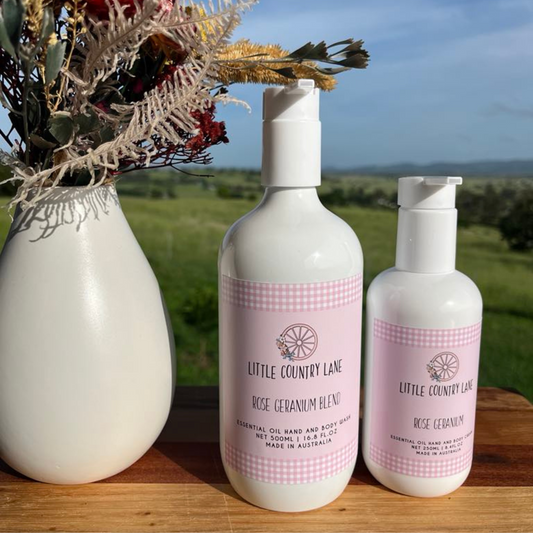 ROSE GERANIUM ESSENTIAL OIL - BODY WASH & CREAM PACK